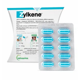 Заспокійливий препарат Vetoquinol Zylkene Зілкене 225 мг для зниження стресу у собак і котів 10 капс.